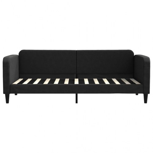 Daybed sengeramme 80×200 cm i sort stof - 2-i-1 sovesofa