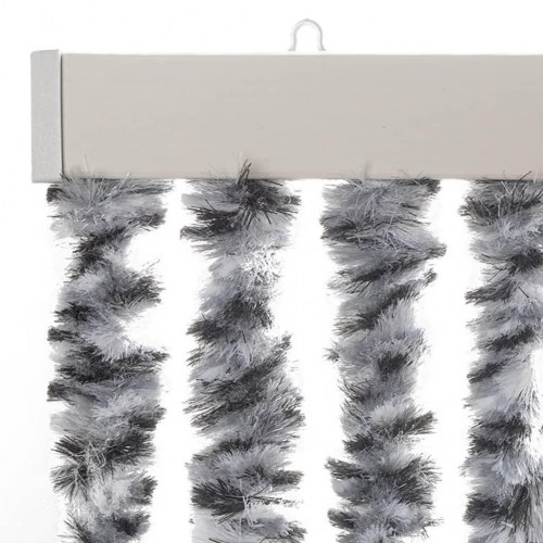 Flueforhæng 56x185 cm chenille sort og hvid
