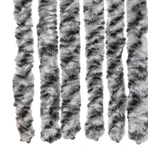 Flueforhæng 56x185 cm chenille sort og hvid