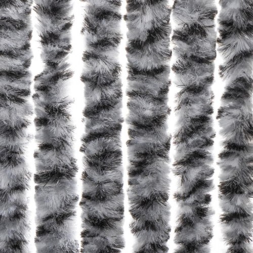 Flueforhæng 56x185 cm chenille sort og hvid