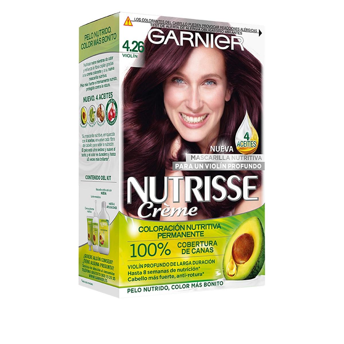 Permanent hårfarve Garnier Nutrisse 4,26 Cassis - 3 pak