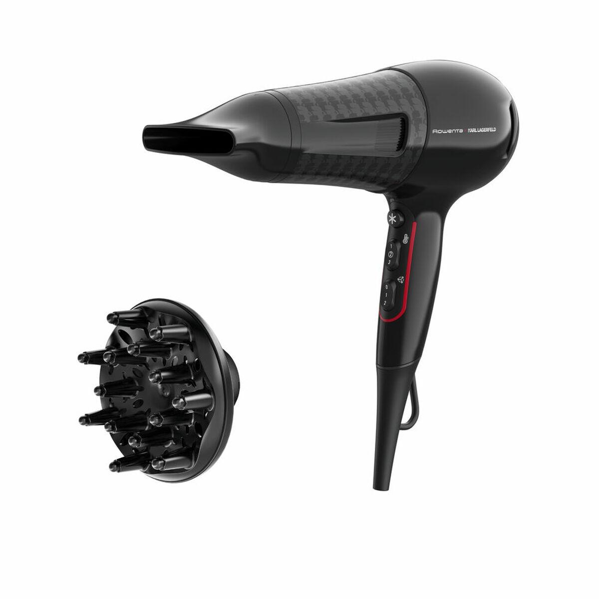Hårtørrer Rowenta Cv591l Karl Lagerfeld Powerline 2100w Sort Rød Sort 2100 2300