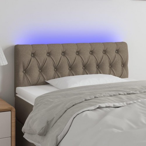 Sengegavl med LED-lys 100 x 7 x 78/88 cm - gråbrun