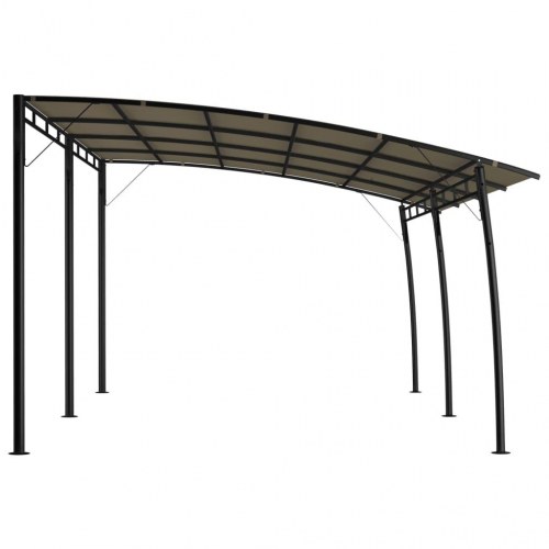 Havemarkise 6 × 3 × 2,55 m - gråbrun fritstående pavillon