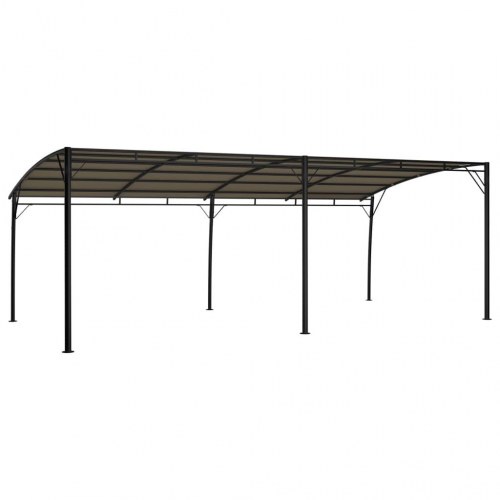 Havemarkise 6 × 3 × 2,55 m - gråbrun fritstående pavillon