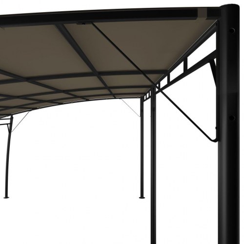 Havemarkise 6 × 3 × 2,55 m - gråbrun fritstående pavillon