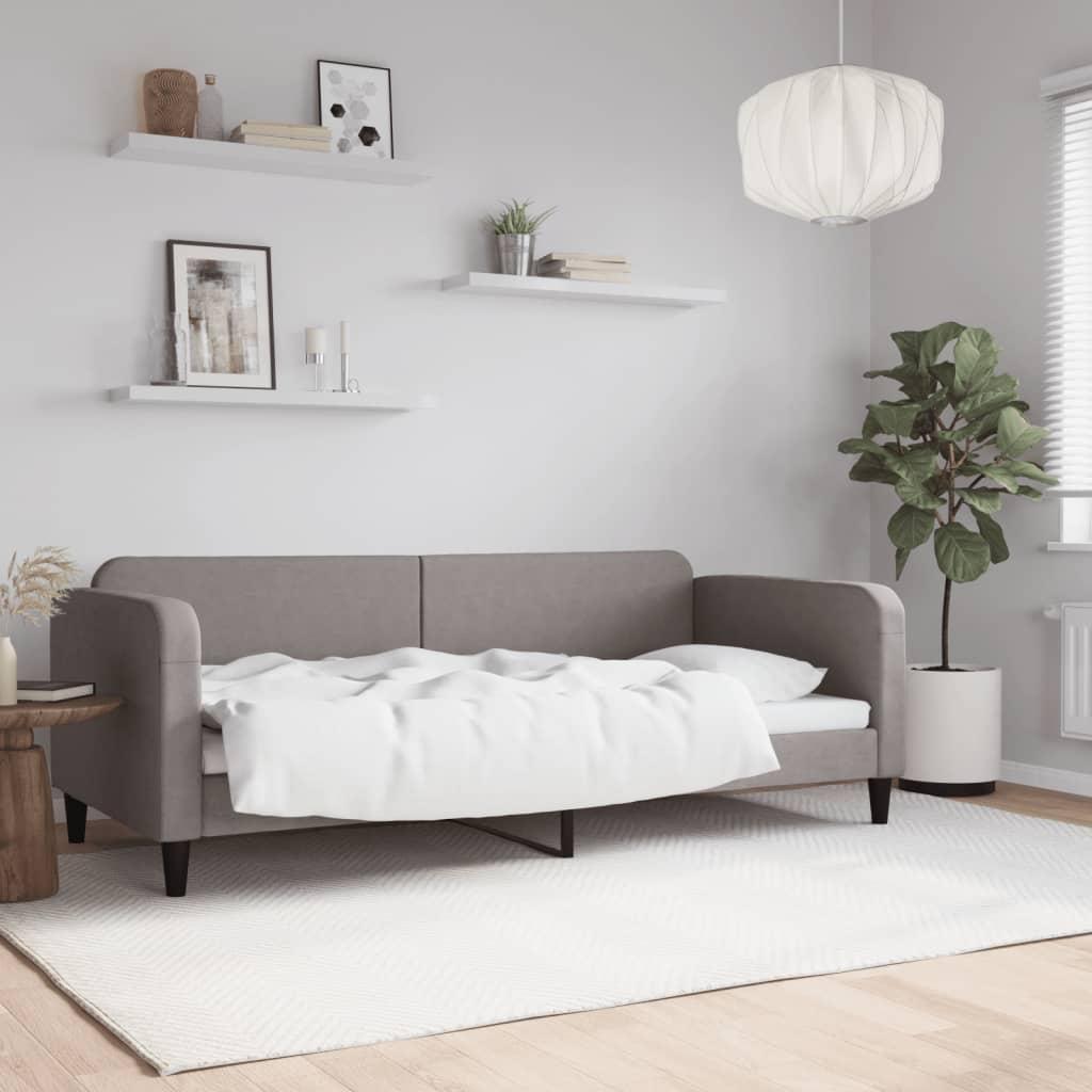 Daybed 90x200 cm stof gråbrun billede