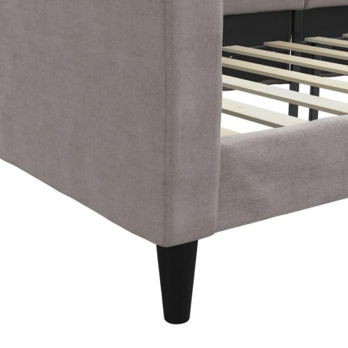Daybed 90×200 cm i stof - gråbrun sovesofa til gæsteværelse og stue