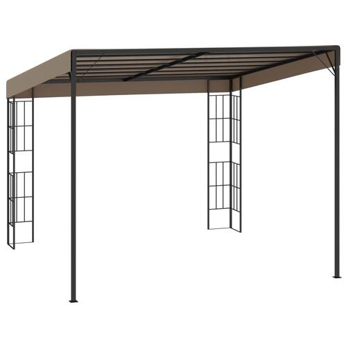Vægmonteret pavillon 3x3 m stof gråbrun