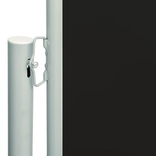 Sammenrullelig sidemarkise til terrassen 117x600 cm sort