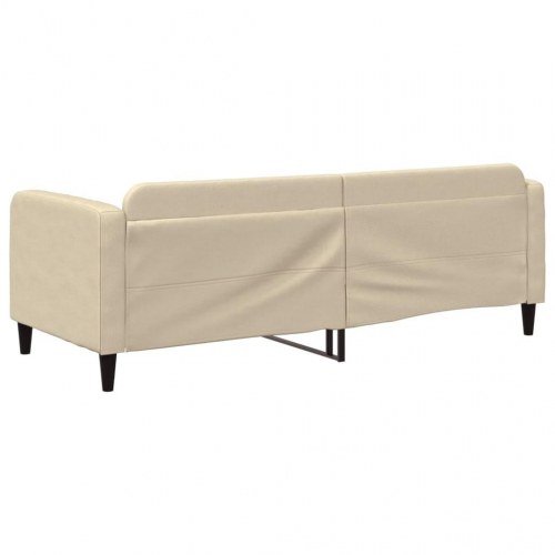 Daybed 80x200 cm i stof - cremefarvet sengeramme/sovesofa