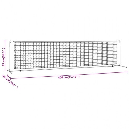 Tennisnet 400 × 100 × 87 cm - polyester, sort/rød