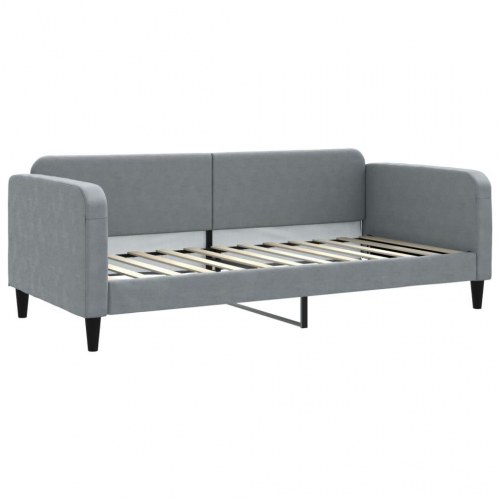 Daybed 90x200 cm i stof - lysegrå sovesofa med armlæn