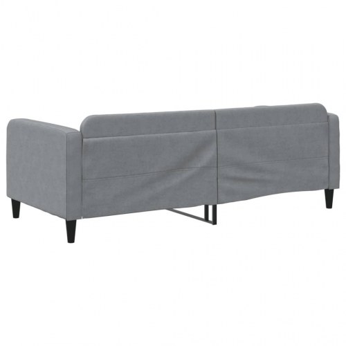 Daybed 90x200 cm i stof - lysegrå sovesofa med armlæn