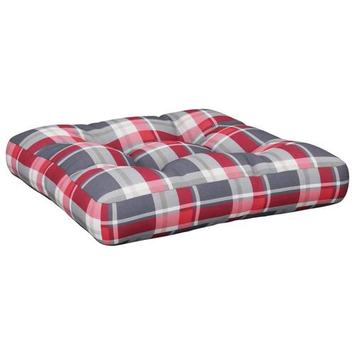 Pallehynde 60x60x12 cm stof rødternet