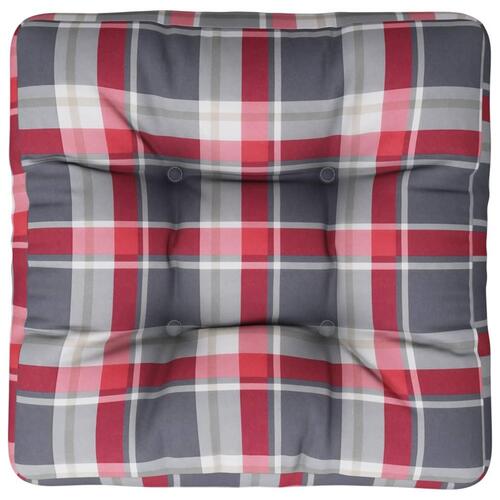 Pallehynde 60x60x12 cm stof rødternet