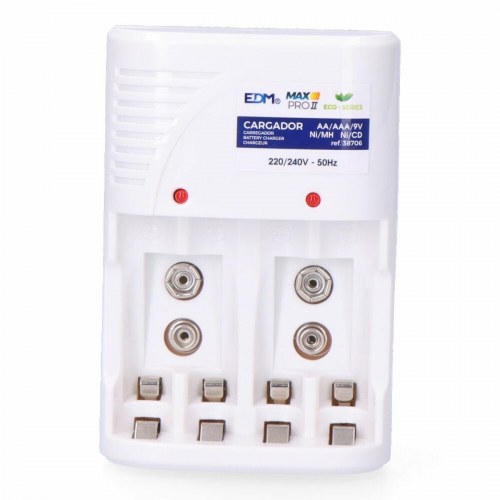 EDM Product Batterioplader 38706 - AA/AAA/9V, 4 batterier, EU-stik