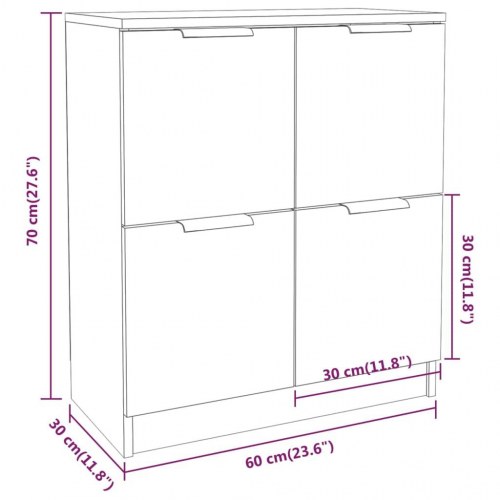 Skænk 60x30x70 cm konstrueret træ sort