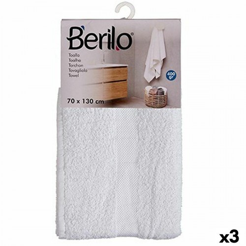 Berilo badelagen - Hvid 70 × 130 cm, 80 % bomuld (3-pak)