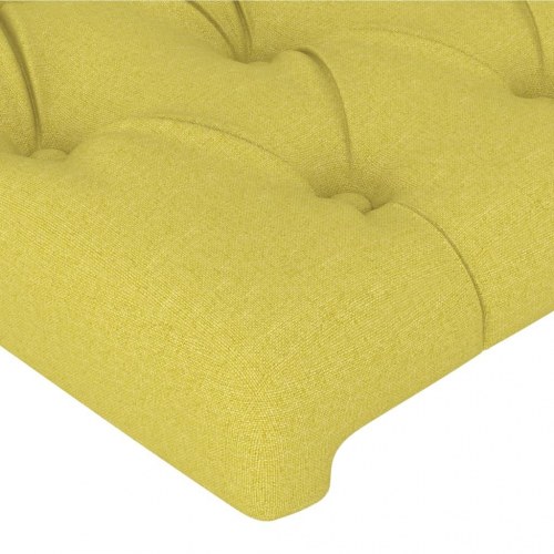 Sengegavl med LED-lys 144x7x78/88 cm stof grøn