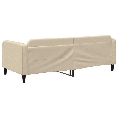 Daybed 90x200 cm i stof - cremefarvet sengeramme/sovesofa