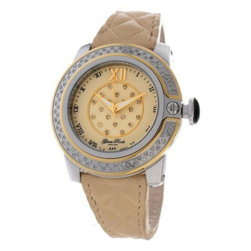 Glam Rock dameur GR32062D - gylden læderrem, Ø 44 mm