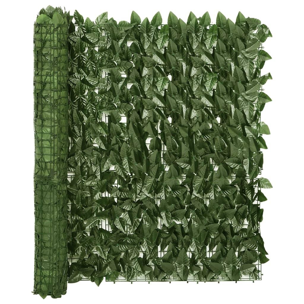 Altanafskærmning 400x100 cm mørkegrønne blade