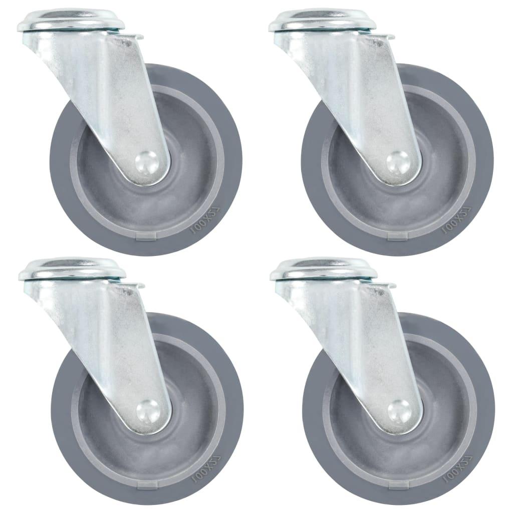 Drejehjul med bolthul 4 stk. 100 mm