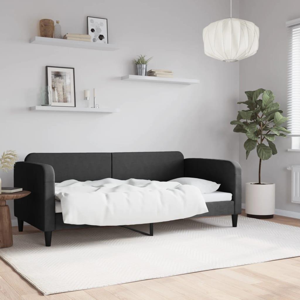 Daybed 90x190 Cm Stof Sort