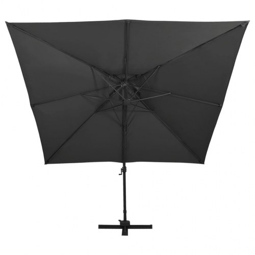 Hængeparasol med dobbelt top 300 x 300 cm - sort
