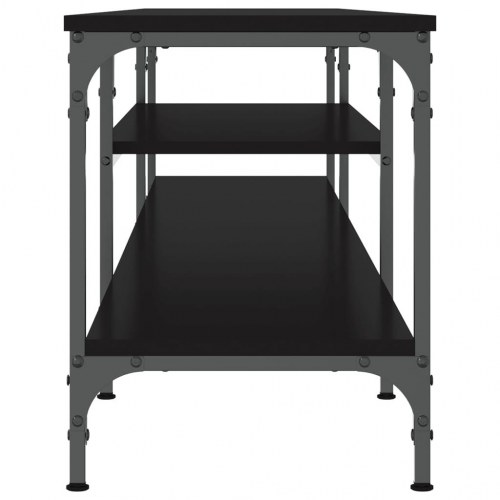 Tv-bord 201x35x45 cm konstrueret træ og jern sort