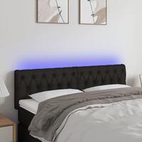 Sengegavl med LED-lys 160x7x78/88 cm stof sort