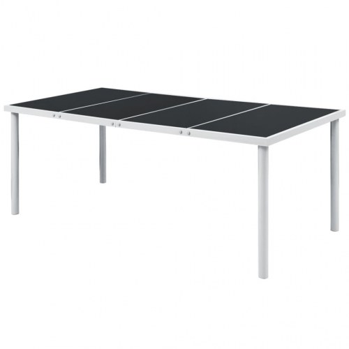 Havebord 190x90x74 cm stål sort
