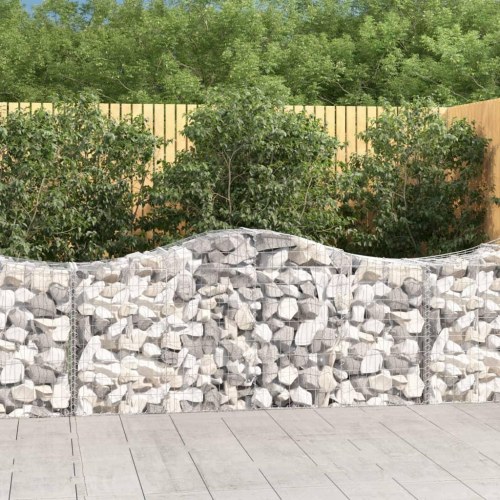 Buede gabionkurve - 2 stk. 200×50×80/100 cm i galvaniseret jern