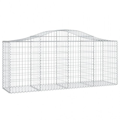 Buede gabionkurve - 2 stk. 200×50×80/100 cm i galvaniseret jern