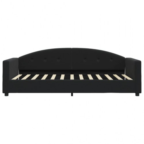 Daybed 90x200 cm i velour - sort sovesofa/sengeramme