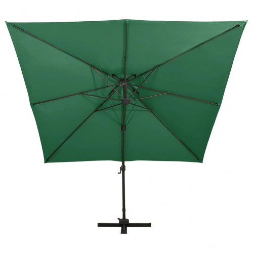 Hængeparasol med dobbelt top 300 x 300 cm - grøn
