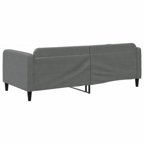 Daybed 90x200 cm i stof - mørkegrå sengeramme med lameller