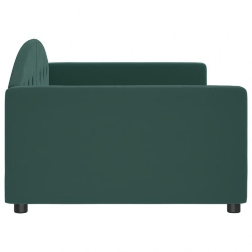 Daybed 100 x 200 cm i velour - mørkegrøn sovesofa