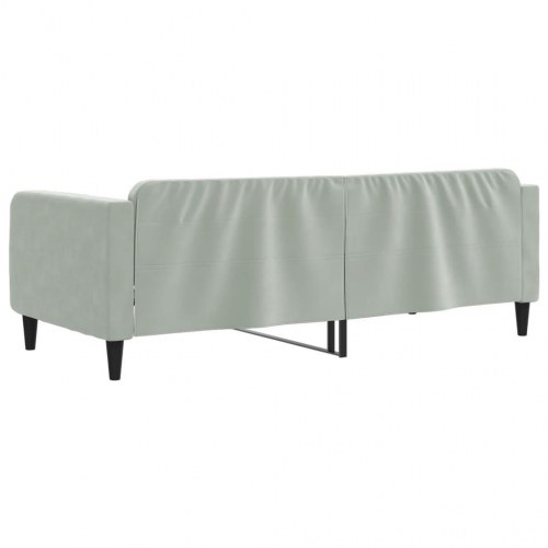 Daybed 100x200 cm i velour - lysegrå sovesofa