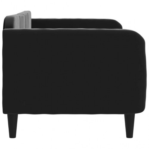 Daybed 80×200 cm i velour - sort sovesofa til gæsteværelse og stue
