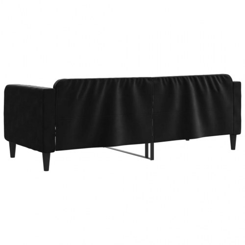 Daybed 80×200 cm i velour - sort sovesofa til gæsteværelse og stue
