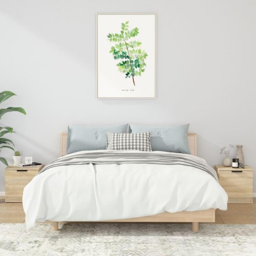 Sengeborde 2 stk. - 40×39×40 cm i sonoma-eg