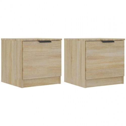 Sengeborde 2 stk. - 40×39×40 cm i sonoma-eg