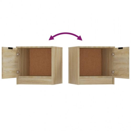 Sengeborde 2 stk. - 40×39×40 cm i sonoma-eg