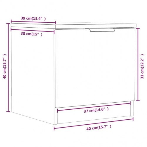 Sengeborde 2 stk. - 40×39×40 cm i sonoma-eg
