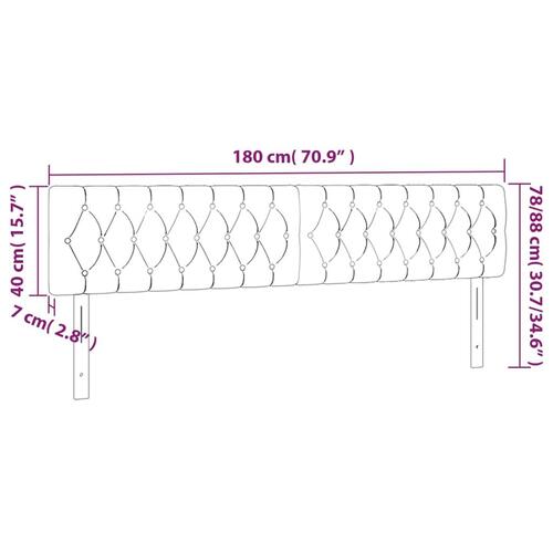 Sengegavl med LED-lys 180x7x78/88 cm stof sort