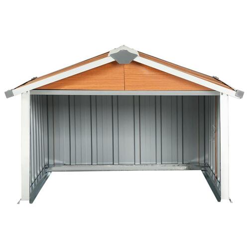 Garage til robotplæneklipper 92x97x63 cm galvaniseret stål brun