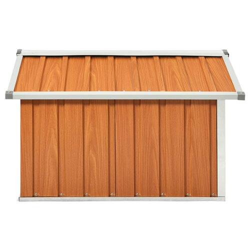 Garage til robotplæneklipper 92x97x63 cm galvaniseret stål brun