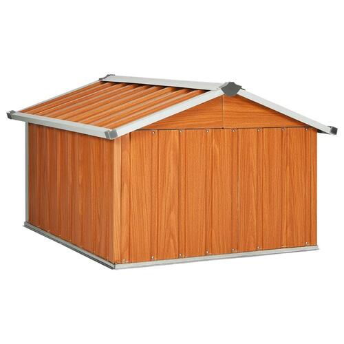 Garage til robotplæneklipper 92x97x63 cm galvaniseret stål brun
